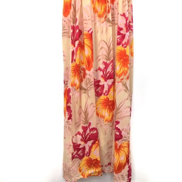 Klozlyne Pink/Orange/Yellow Floral Maxi Dress - Picture 9 of 14
